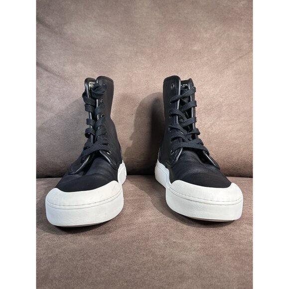 SALVATORE FERRAGAMO RIVIERA BLACK LEATHER GANCINI HIGH TOP SNEAKERS  9.5 M - Picture 4 of 11